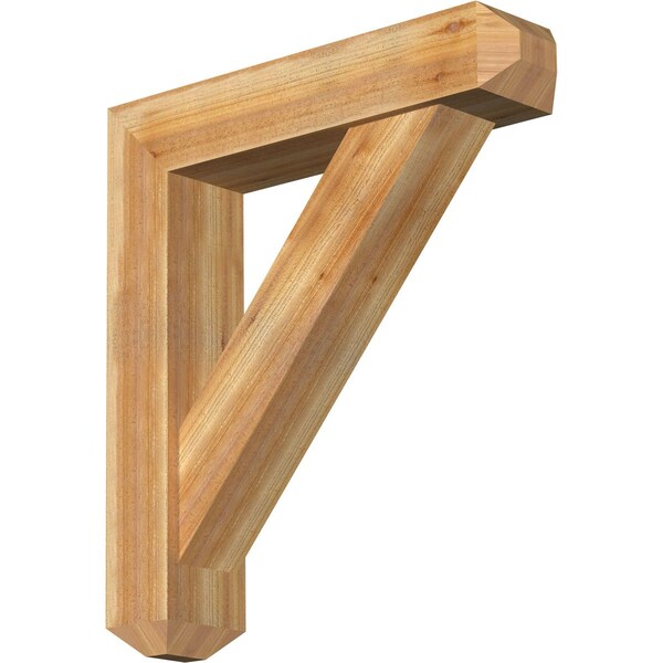 Ekena Millwork Traditional Craftsman Rough Sawn Bracket w/ Offset Brace, Western Red Cedar, 8"W x 36"D x 40"H BKT0806X36X40TRA04RWR - main